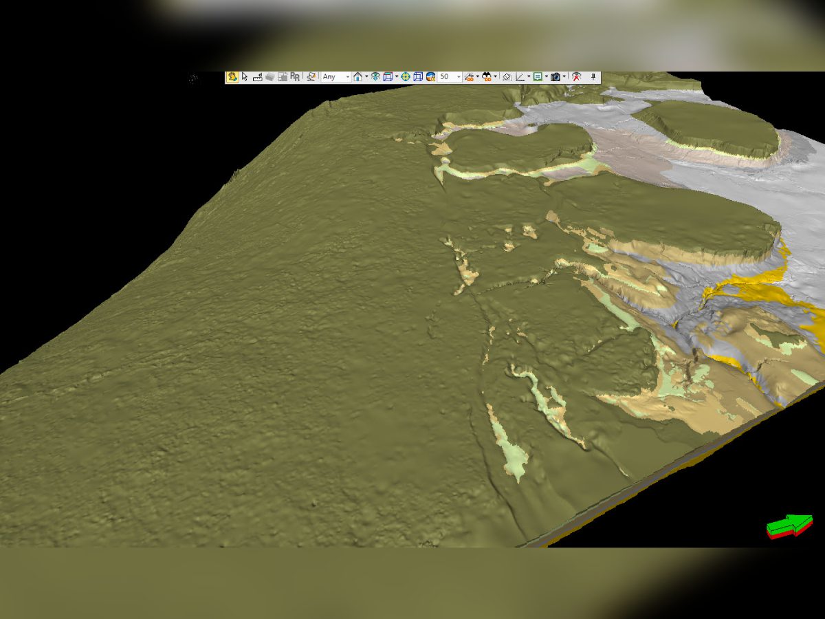 A 3 d image of the ocean and land