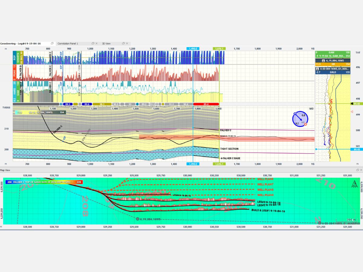 A large map of the ocean floor and a graph.