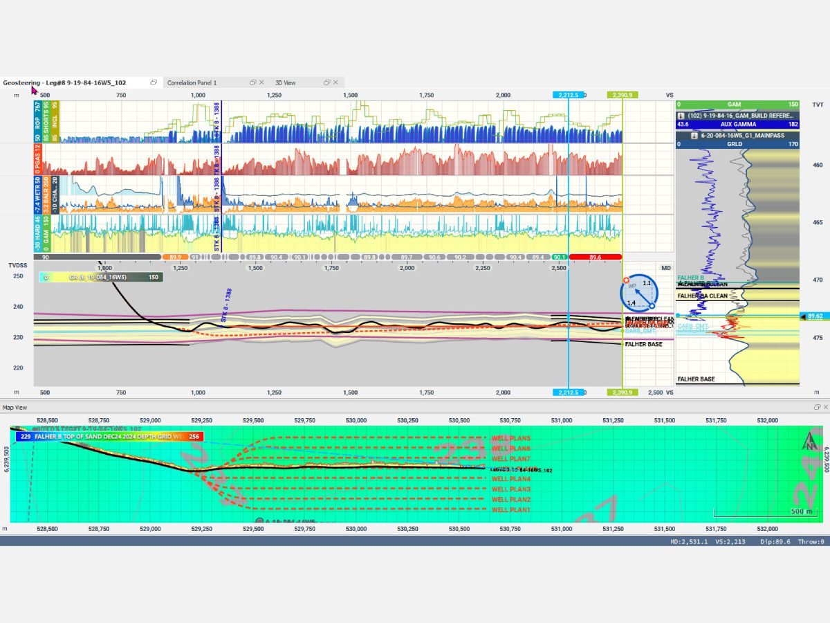 A computer screen with a lot of different colored lines