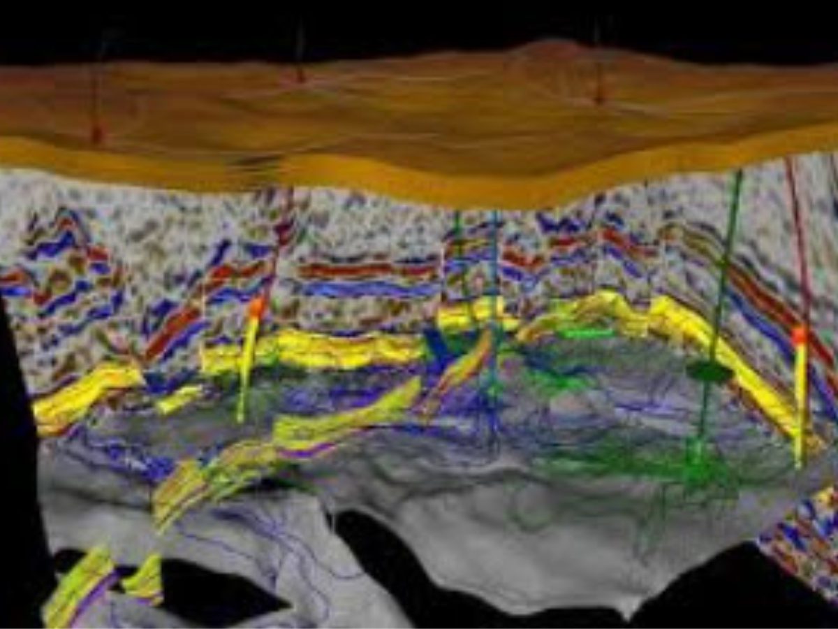 A 3 d image of the interior of an underground cave.