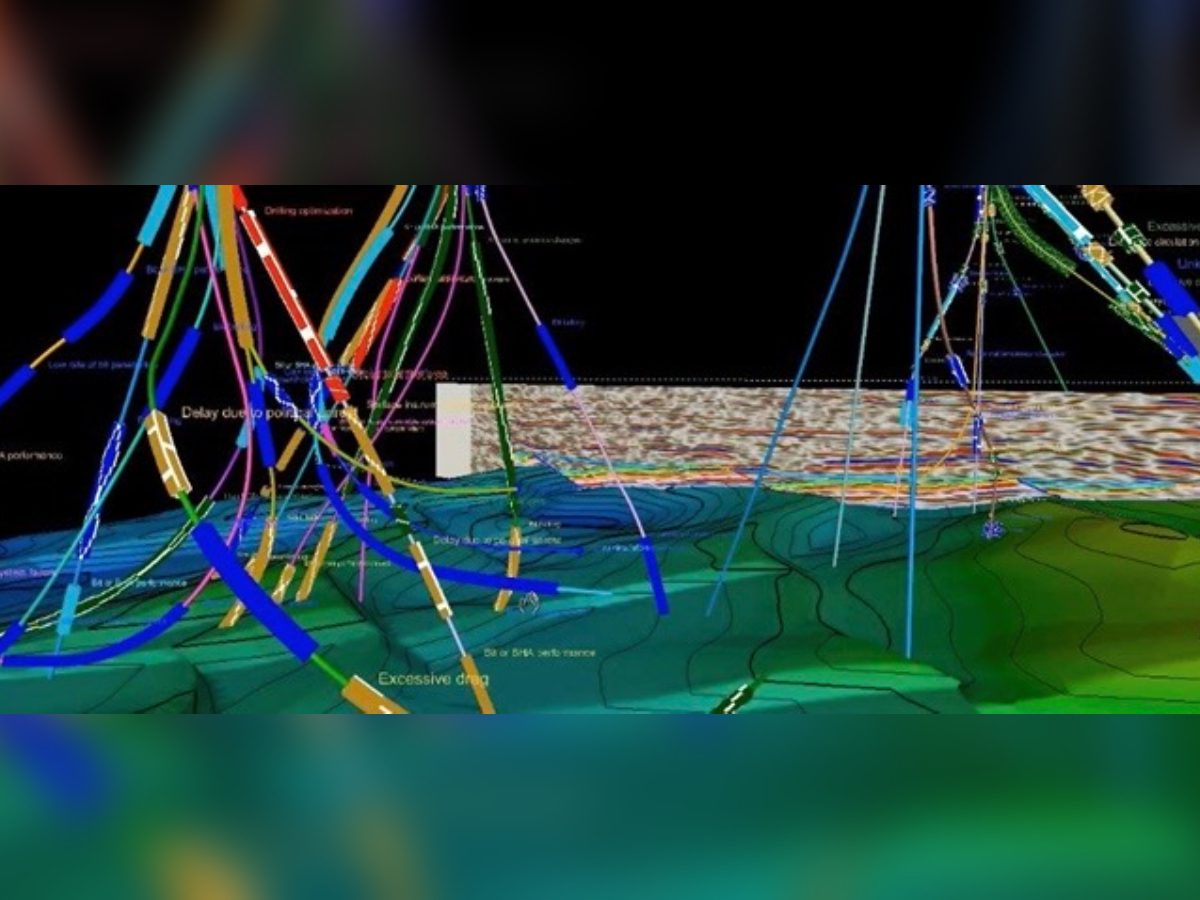 A 3 d image of the water surface and ground.