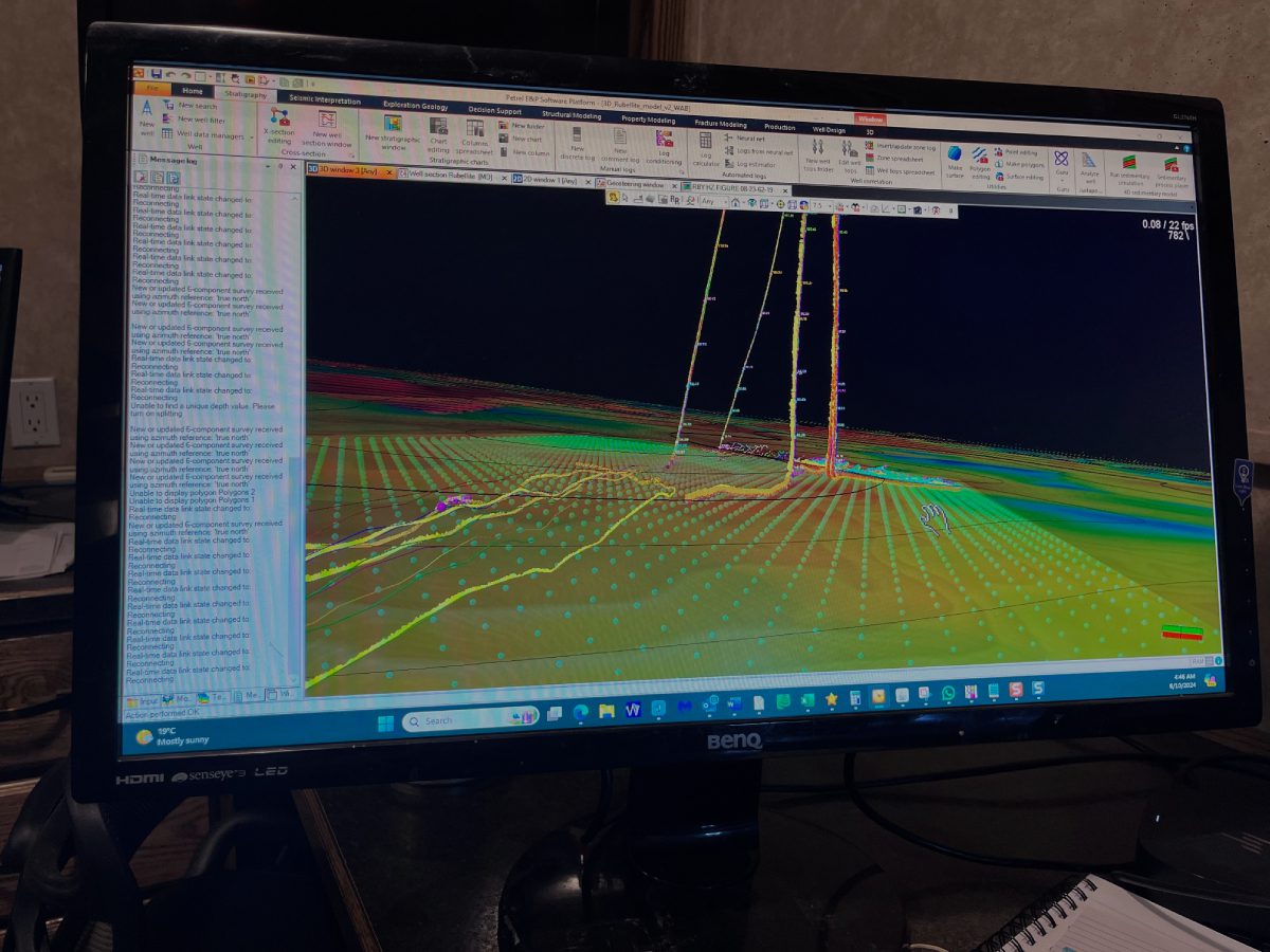 A computer screen showing an image of a field.